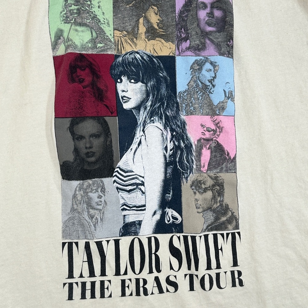 Taylor Swift The Eras Tour T-Shirt XXL Cream Beige Official Merch Double Sided - Picture 9 of 12